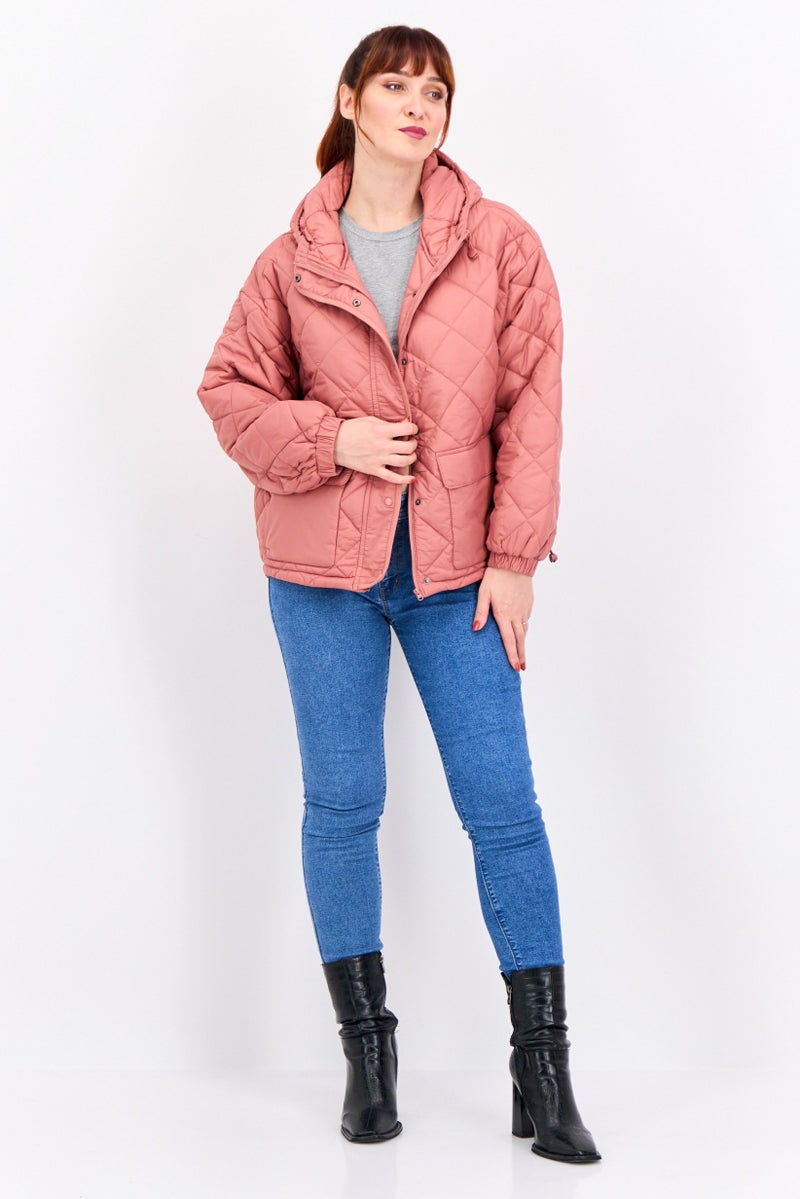 Bearpaw جاكيت مبطن بغطاء رأس للنساء، وردي ذهبي - Image 3