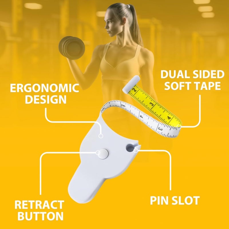 PERFECT MEASURING TAPE شريط قياس مثالي للجسم - شريط قياس قابل للسحب للجسم: الخصر والورك والصدر والذراعين والمزيد! 80 بوصة (أبيض) - Image 5