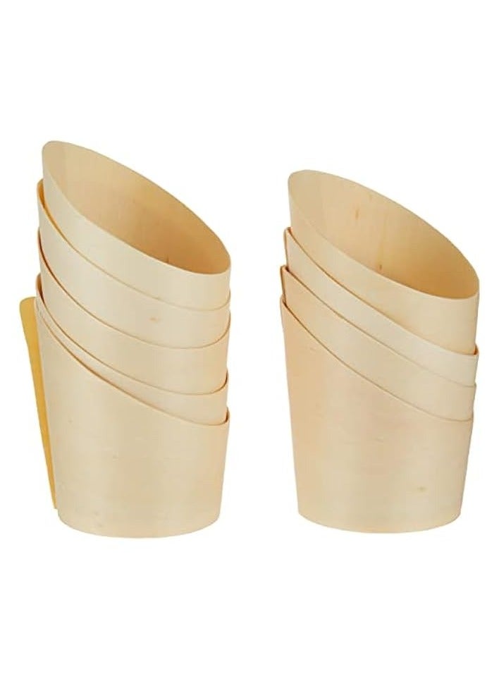 erorex disposable French Fries Holder Medium, 10 Pieces French Fries wooden Cup Set Take out Party Baking Supplies Holder Cup - Image 1