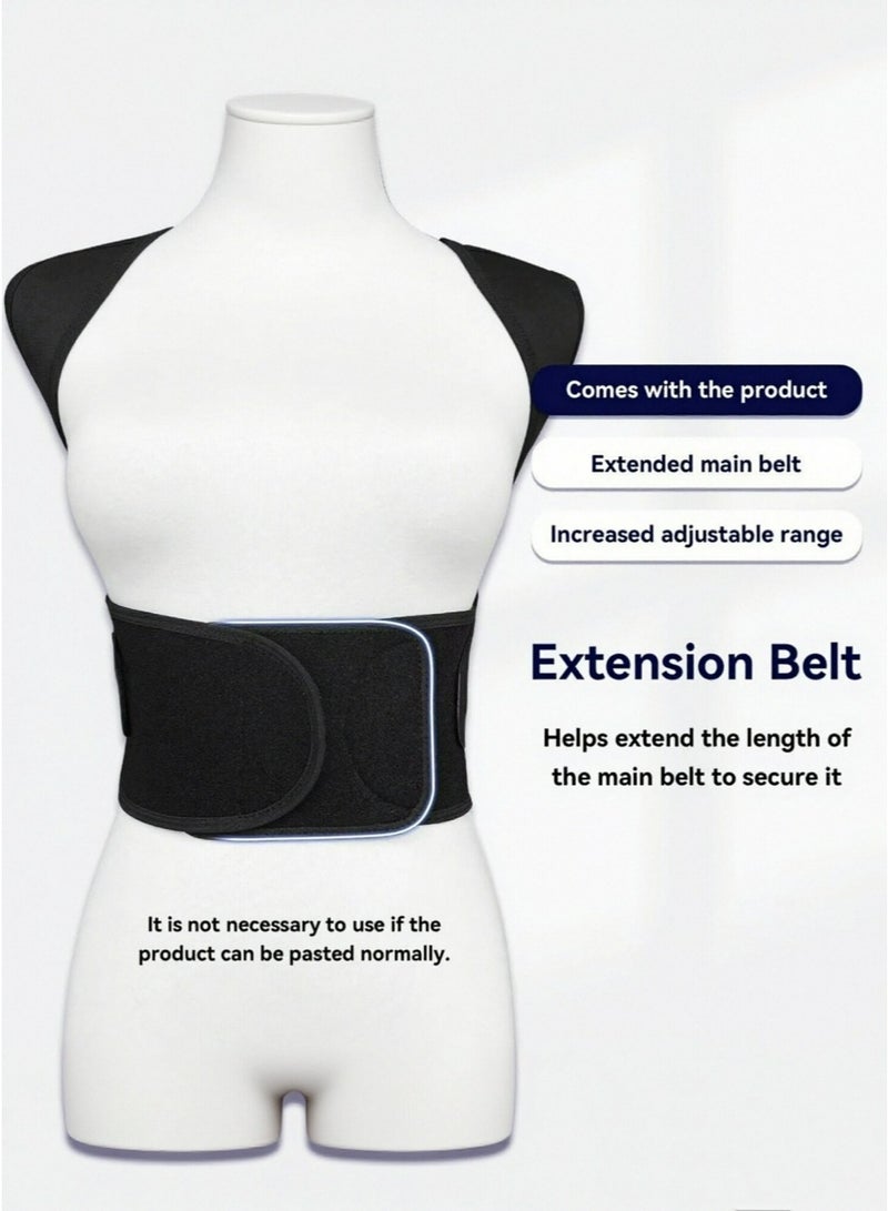 Posture Corrector for Women & Men, Adjustable Back Support Brace & Shoulder Straightener, Breathable Upper Back Support for Better Posture, Black XL - Image 2