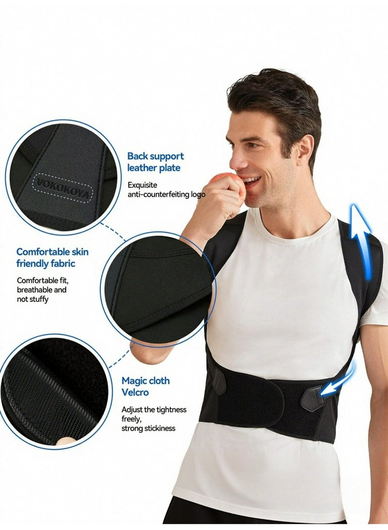 Posture Corrector for Women & Men, Adjustable Back Support Brace & Shoulder Straightener, Breathable Upper Back Support for Better Posture, Black XL - Image 5