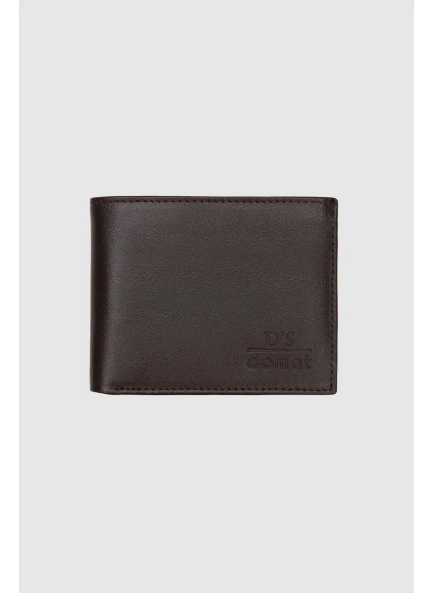 D'S DAMAT Brown Plain Leather Wallet 2H1119ST134