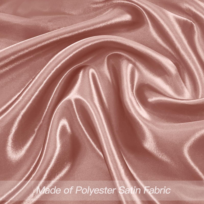 P Pothuiny 12 Pcs Silky Rose Gold Satin Napkins 17 X 17 Inches  Square Smooth Wedding Dinner Napkins Satin Cloth Napkins Table Napkins For Banquet Party Restaurant Decor  Thanksgiving  Christmas - Image 4