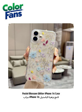 Clear with Soft Blue and Pink Floral Accents