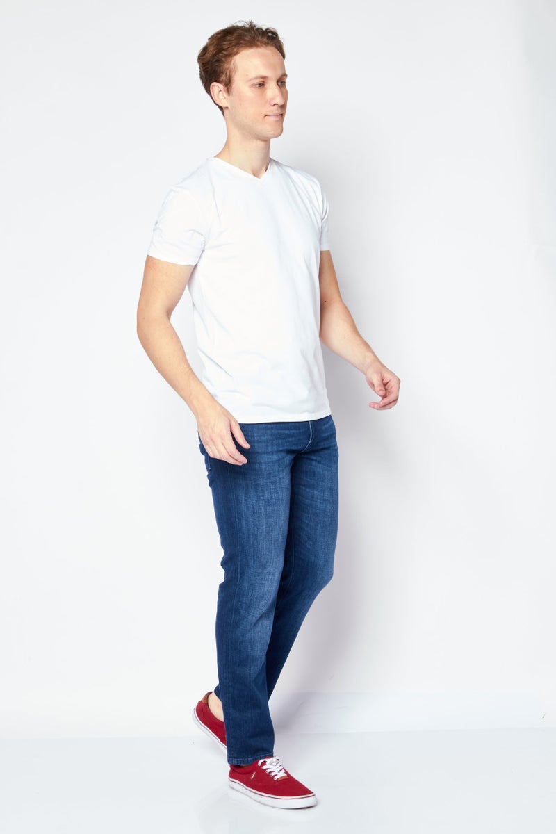 SELECTED جينز رجالي بقصة مستقيمة، مغسول وقابل للتمدد، أزرق - Image 2