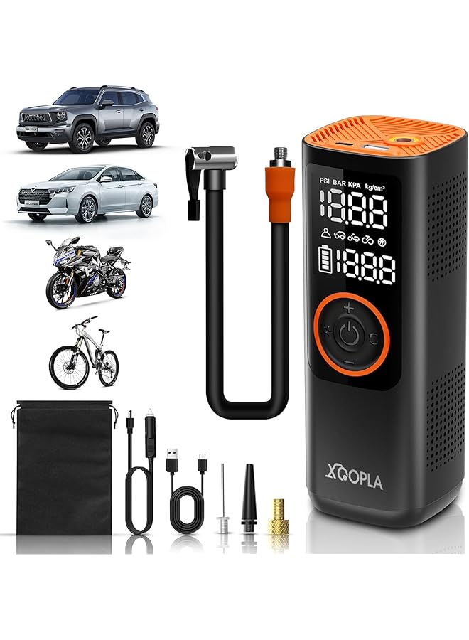 erorex Portable Car Tire Inflator 150Psi Air Compressor 7500Mah Car Air Pump With Digital Lcd Display 5 Modes Electric Tyre Inflator For Car Bike Ball Motorcycle - Image 1