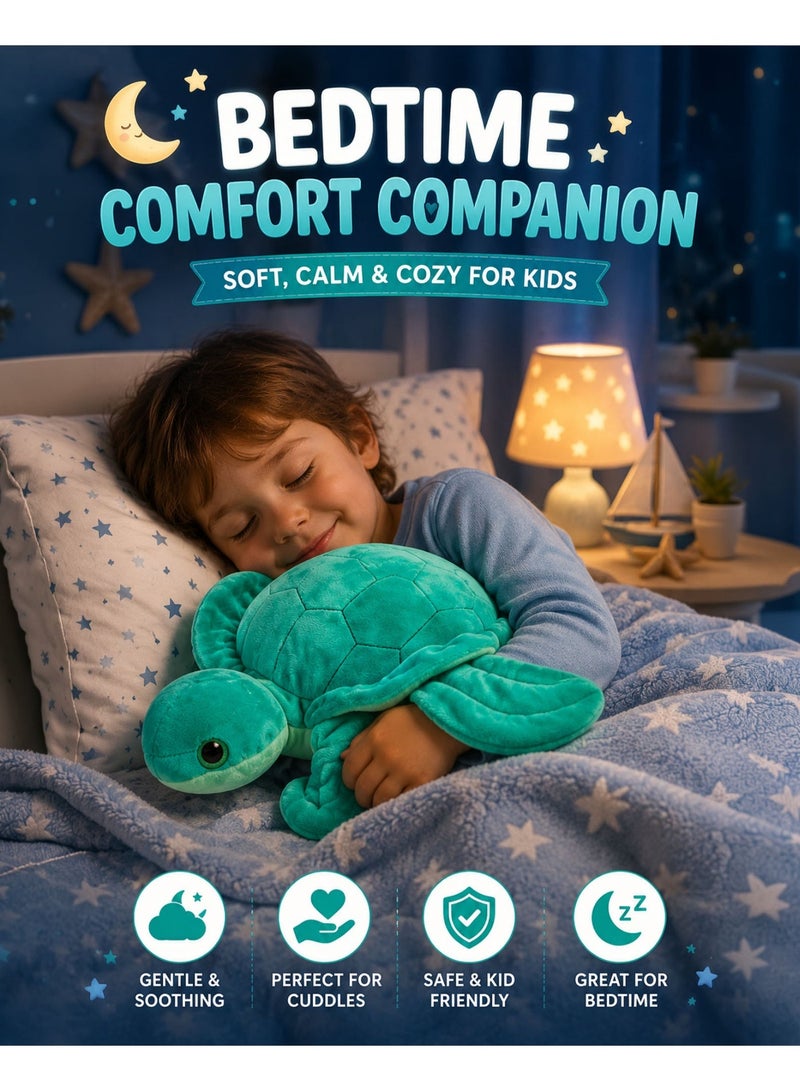 Wild Planet Sea Turtle Plush Toy 25cm Soft Ocean Stuffed Animal for Kids Realistic Marine Turtle Plush Pillow Cute Cuddly Sea Creature Doll for Boys & Girls Educational Wildlife Plush Gift Bedroom Nursery Travel Companion - Image 2