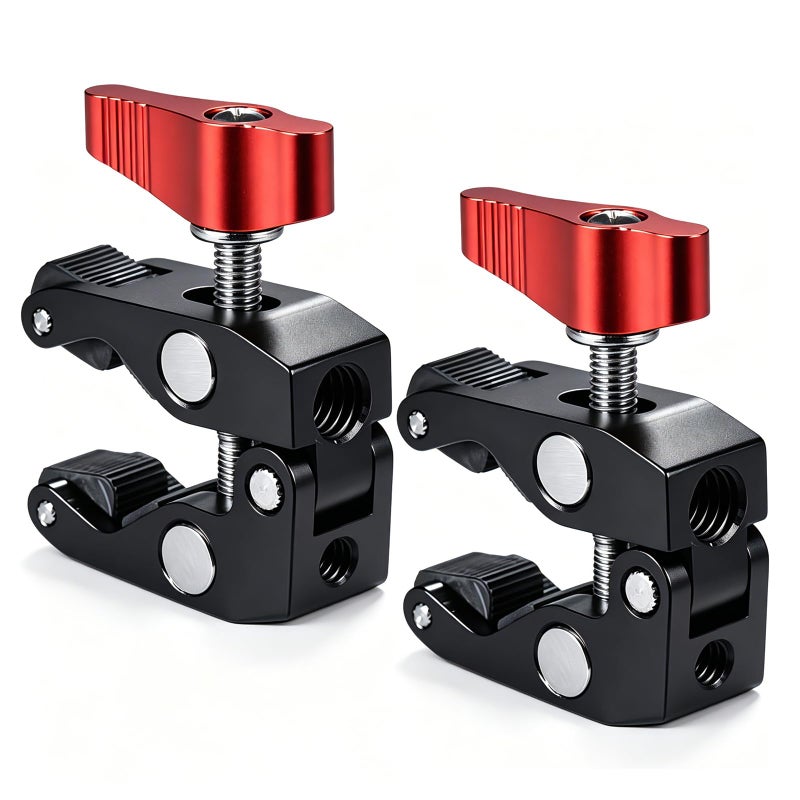 Andoer 2Pack Crab Pliers Clip Super Clamp 14 38 Threaded for DSLR Rig LCD Monitor Studio Light Camera Magic Arm Photo Studio Accessory - Image 2