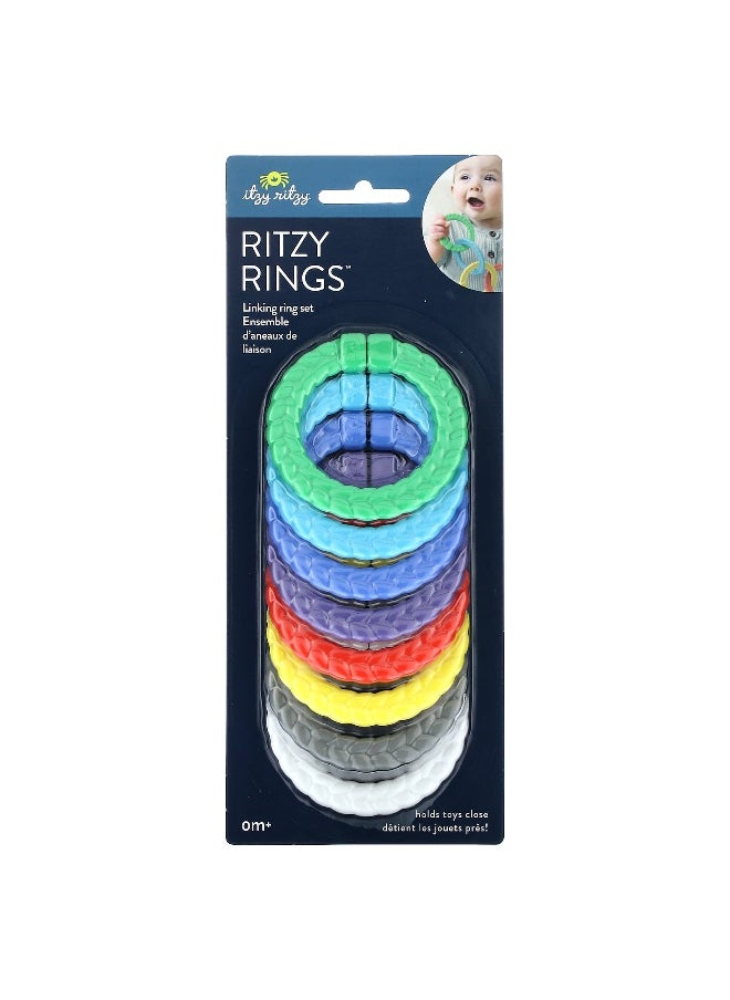 Itzy Ritzy itzy ritzy, Ritzy Rings, Brights, 0 Months+, Assorted Colors, 8 Rings  - Image 1