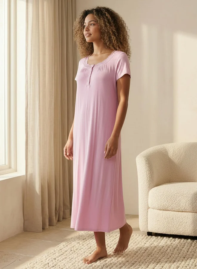 Splash FAV Night Gown Short Sleeve Textured