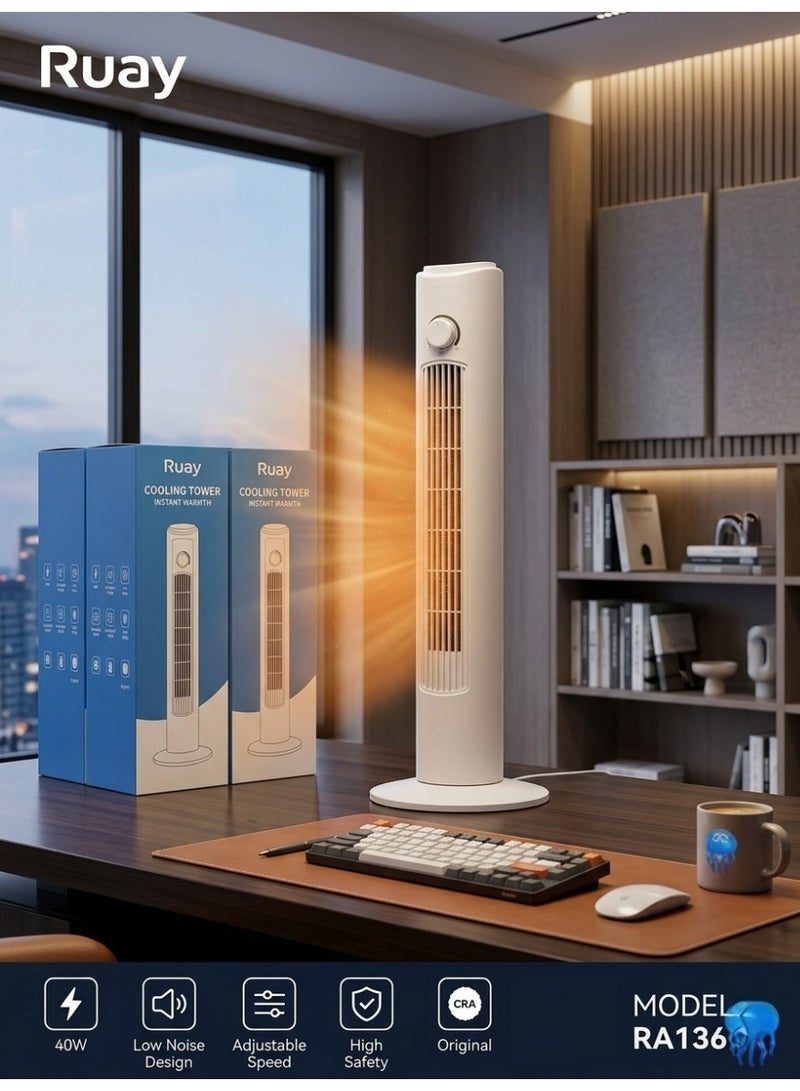 Ruay RA136 Vertical Tower Fan for Instant Cooling and Heat Resistance, 40W Power, Ultra-Quiet Design with Adjustable Speeds and Advanced Safety System for Homes and Offices - Image 4