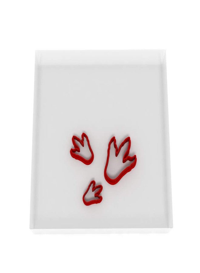 Just Cutters JUST Tiny Dinosaur Foot Shape Cutters | Set of 3 Mini Plastic Cutter for Fondant, Clay, Crafts, Icing, Baking (1.25", 0.75", 0.5") - Image 1