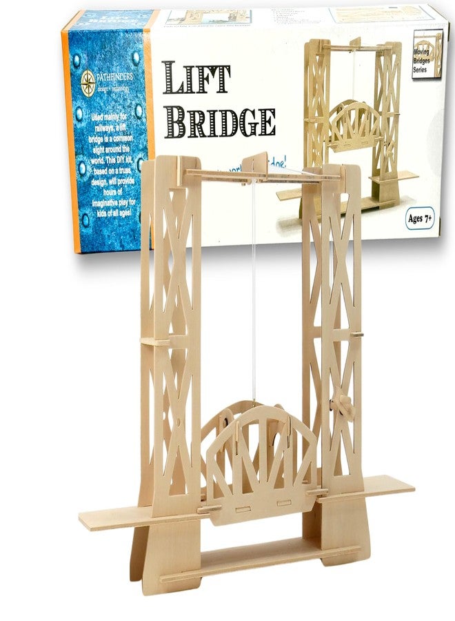 Pathfinders STEM Kit - Bridge Building Kit | Wooden Mechanical Engineering Toy for Kids Ages 7-9 | Lift Bridge 3D Puzzle | Educational Science & STEM Project - Image 1