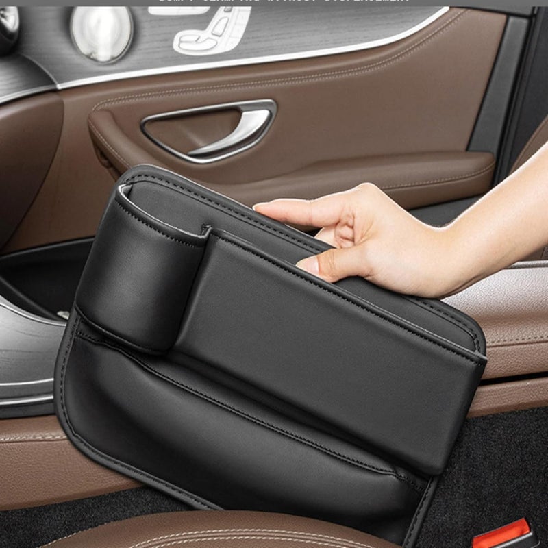 BEANPRECOY Car Seat Gap Filler Organizer, Car Side Pocket Organizer, Car Seat Gap Filler Storage Box, Car Cup Holder Organizer, Car Interior Accessories with Storage for Cards, Keys and Coins (right) - Image 4