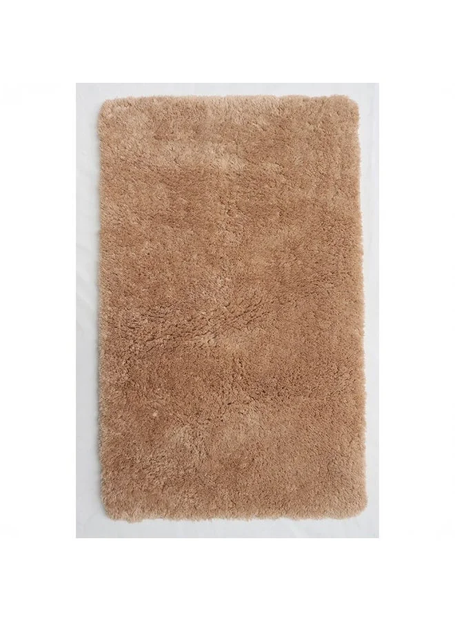 دانوب هوم Beluxe Soffy Water Absorbent Anti-Slip Microfiber Bath Mat Set - Beige 80x50cm | Soft, Durable, Non-Slip Bathroom Rug For Ultimate Comfort & Safety