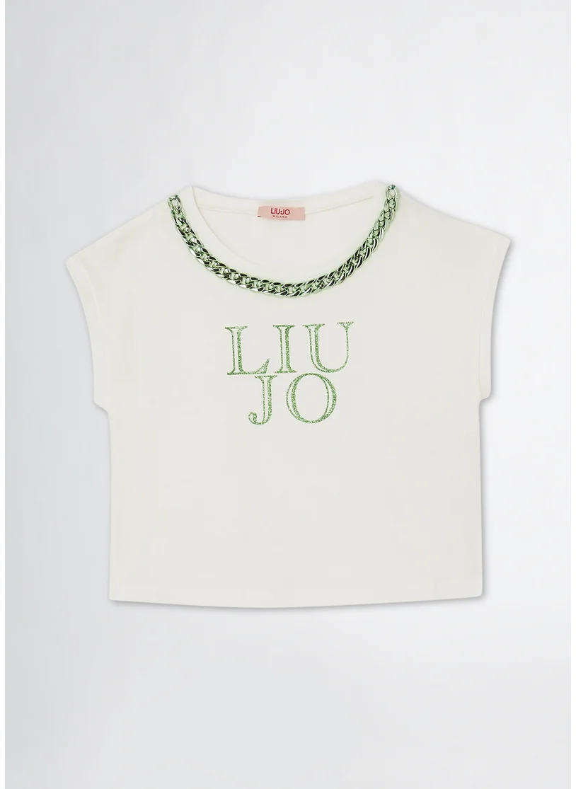 Liu Jo T-Shirt with Chain and Logo