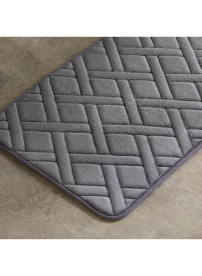 Home Box Essential Memory Foam Bath Mat - Grey - Image 2