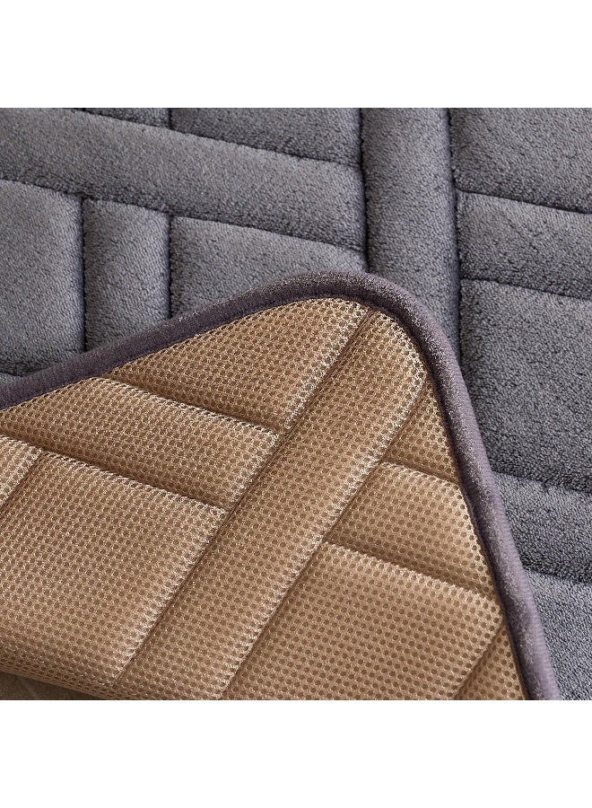 Home Box Essential Memory Foam Bath Mat - Grey - Image 4