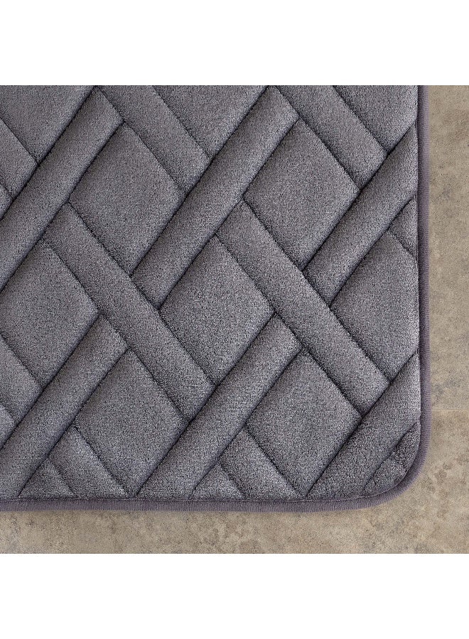 Home Box Essential Memory Foam Bath Mat - Grey - Image 3