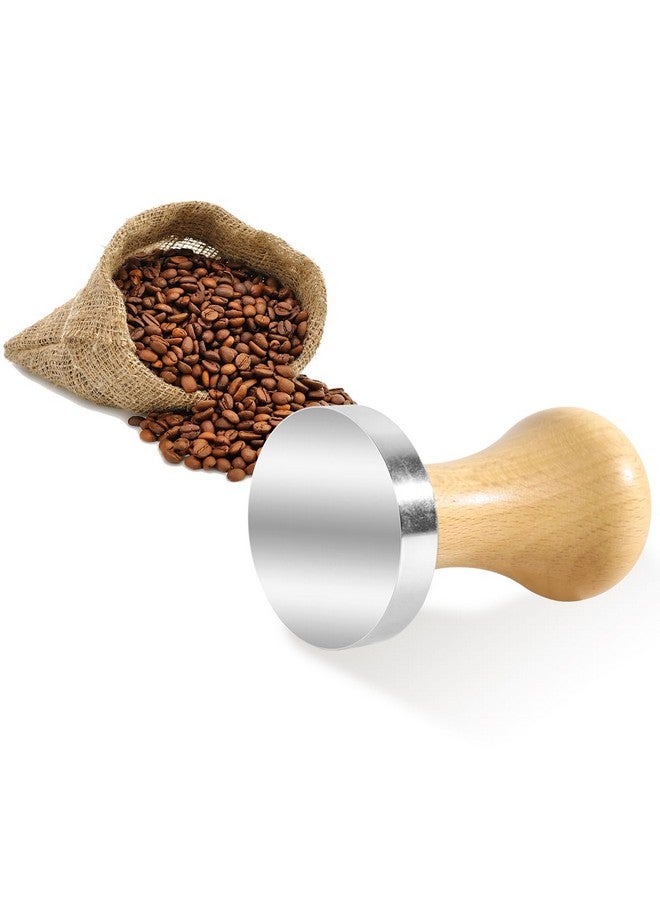 SUPVOX Supvox® 51mm Espresso Tamper Heavy Duty Metal Base Barista Coffee Tamper Elegant Solid Wooden Handle Espresso Tamper Espresso Tamper Coffee Press Tool  - Image 1