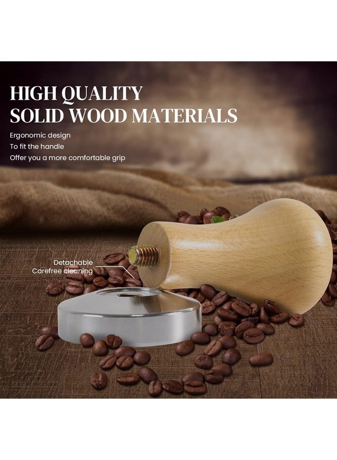 SUPVOX Supvox® 51mm Espresso Tamper Heavy Duty Metal Base Barista Coffee Tamper Elegant Solid Wooden Handle Espresso Tamper Espresso Tamper Coffee Press Tool  - Image 4