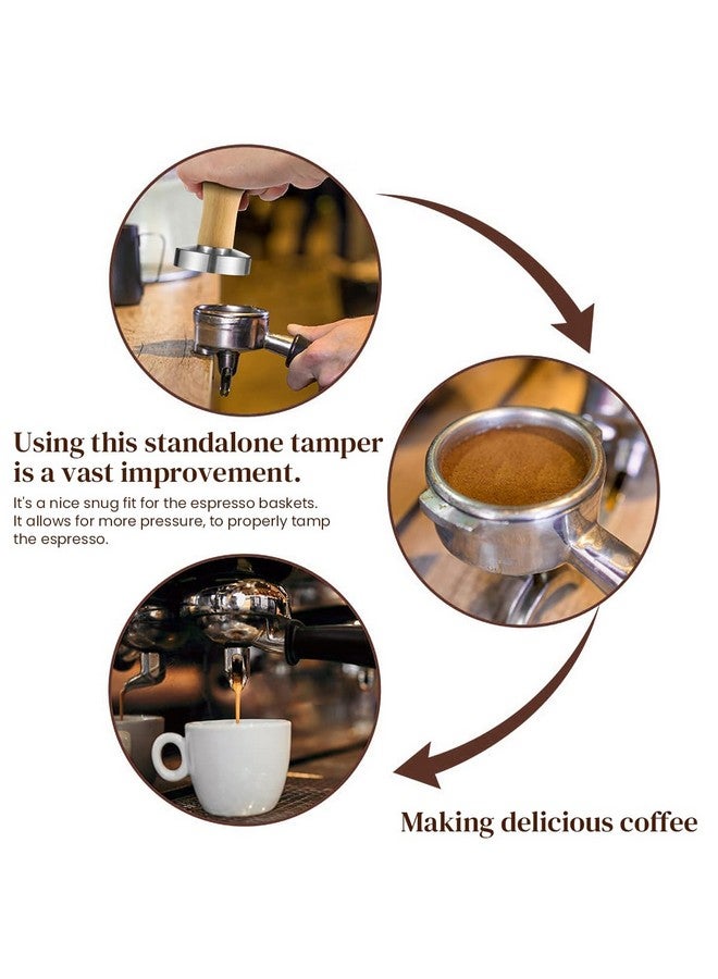 SUPVOX Supvox® 51mm Espresso Tamper Heavy Duty Metal Base Barista Coffee Tamper Elegant Solid Wooden Handle Espresso Tamper Espresso Tamper Coffee Press Tool  - Image 3