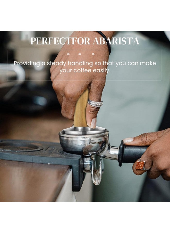SUPVOX Supvox® 51mm Espresso Tamper Heavy Duty Metal Base Barista Coffee Tamper Elegant Solid Wooden Handle Espresso Tamper Espresso Tamper Coffee Press Tool  - Image 5
