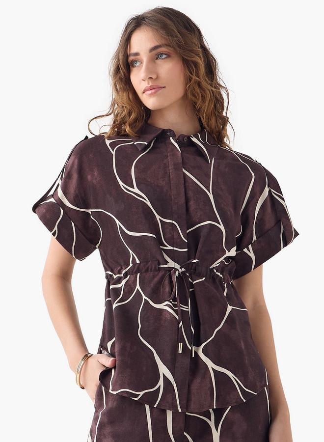 ايكونيك قميص بأكمام ملفوفة للسيدات - Image 1