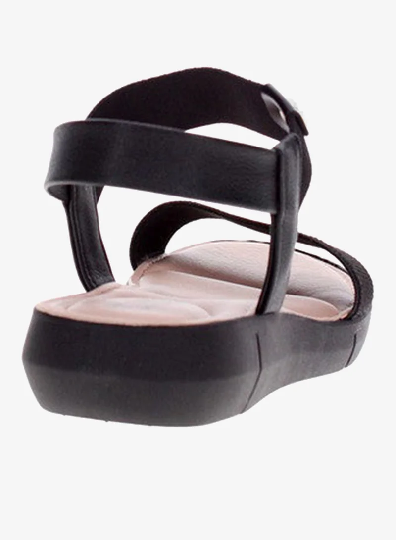 Modare Black Sandals for Women with Back Strap – Stylish & Supportive sling Back Ladies Sandals for Women | Best Price UAE