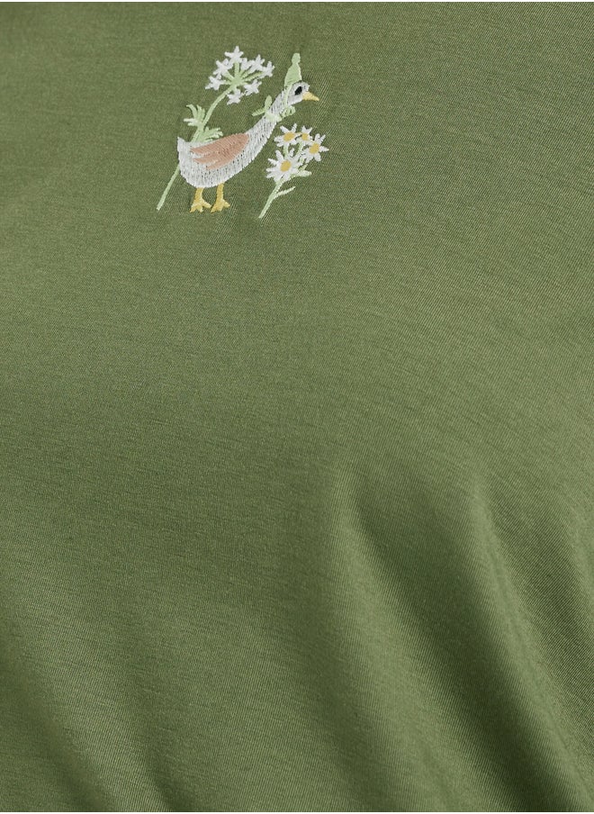 Take Two Embroidered Round Neck T-Shirt  - Image 4
