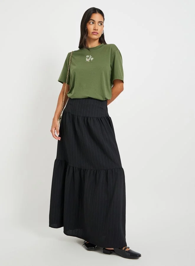 Take Two Embroidered Round Neck T-Shirt