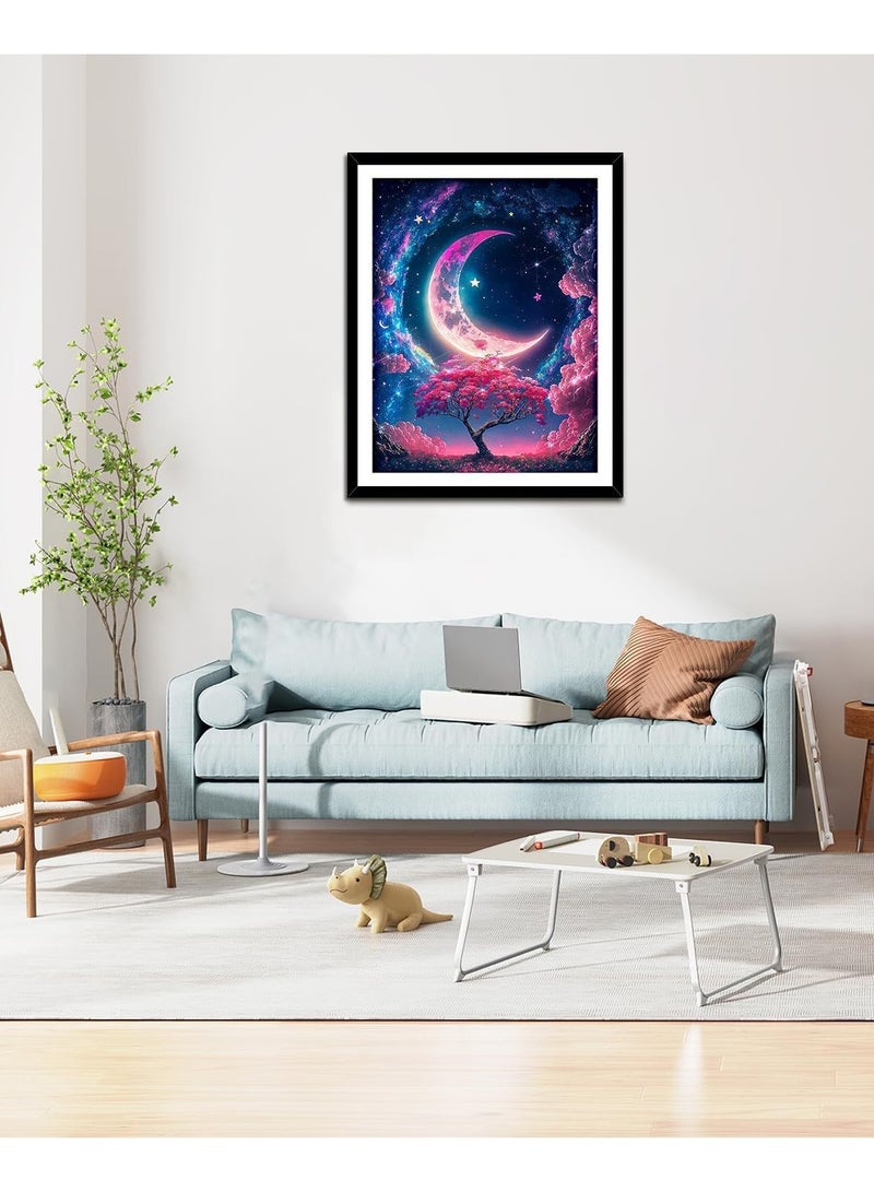 Diamond Art Set, DIY 5D Moon Landscape Diamond Painting Set For Beginners, Round Full Diamond Art Craft Home Wall Art Decoration Gift 30x 40cm  - Image 3