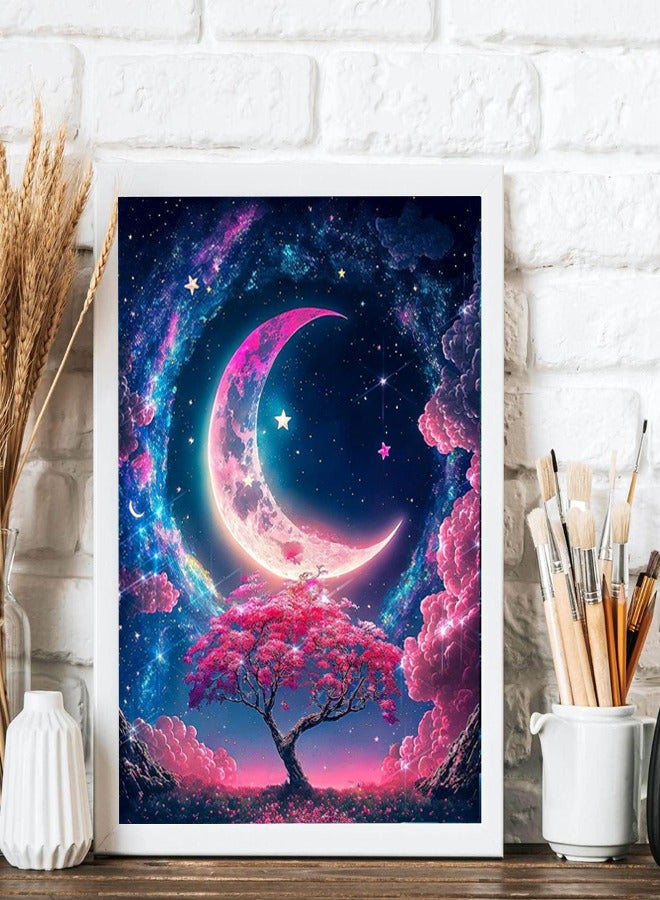 Diamond Art Set, DIY 5D Moon Landscape Diamond Painting Set For Beginners, Round Full Diamond Art Craft Home Wall Art Decoration Gift 30x 40cm  - Image 4