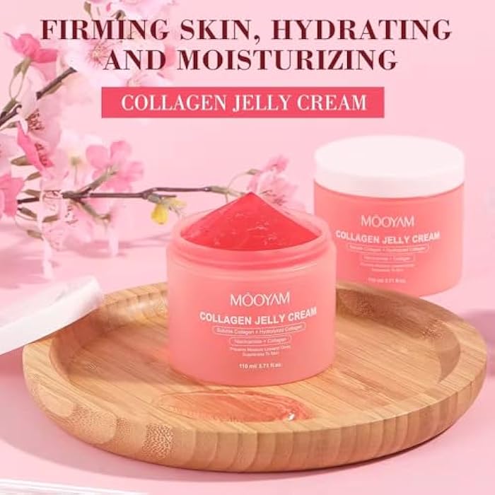 MOOYAM Collagen Jelly Cream - Korean Anti-Aging Face Moisturizer with Niacinamide & Hyaluronic Acid, Hydrolyzed Collagen for Wrinkles & Hydration, 3.71 fl.oz - Image 5