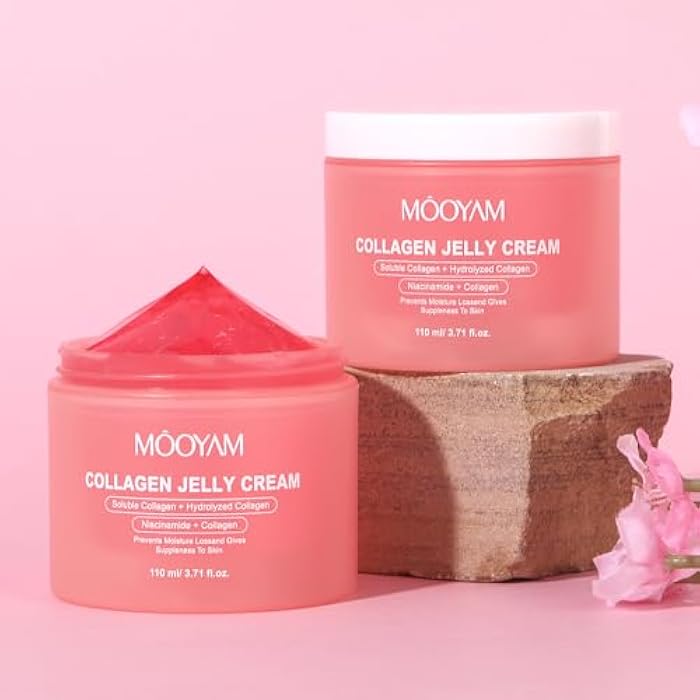 MOOYAM Collagen Jelly Cream - Korean Anti-Aging Face Moisturizer with Niacinamide & Hyaluronic Acid, Hydrolyzed Collagen for Wrinkles & Hydration, 3.71 fl.oz - Image 1