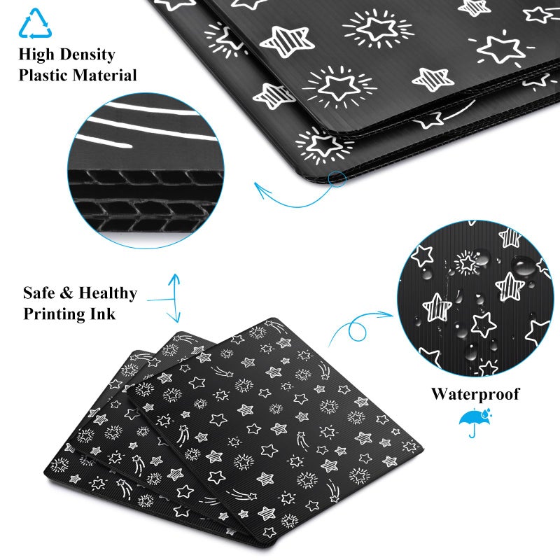 Ubenic Black 24-Pack Desk Dividers for Students, Waterproof Plastic Study Carrel Divider, Durable Testing Dividers for Classroom Teacher Supplies, Easy to Clean Privacy Shield Folder Boards for Student Desk - Image 3
