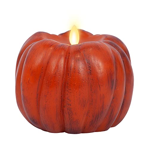 Luminara Flameless Halloween LED Candle Battery Operated Moving Flame Antique Orange Pumpkin Pack of 15 x 45 Unscented Indoor Use