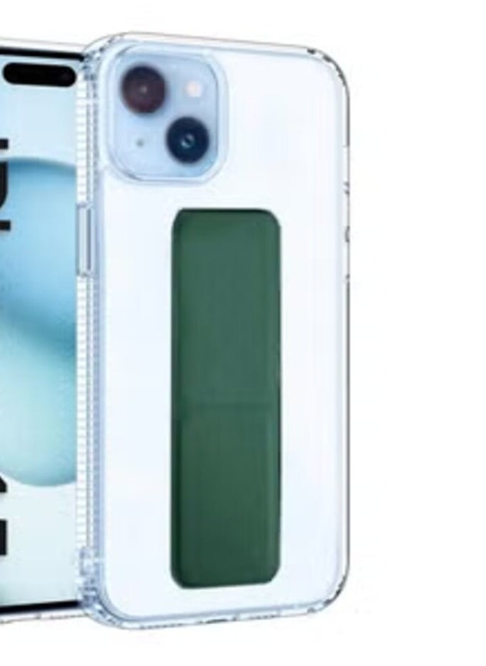Generic - iPhone 14 Protective Case with Built-in Magnetic Grip Clear/Green - Image 1