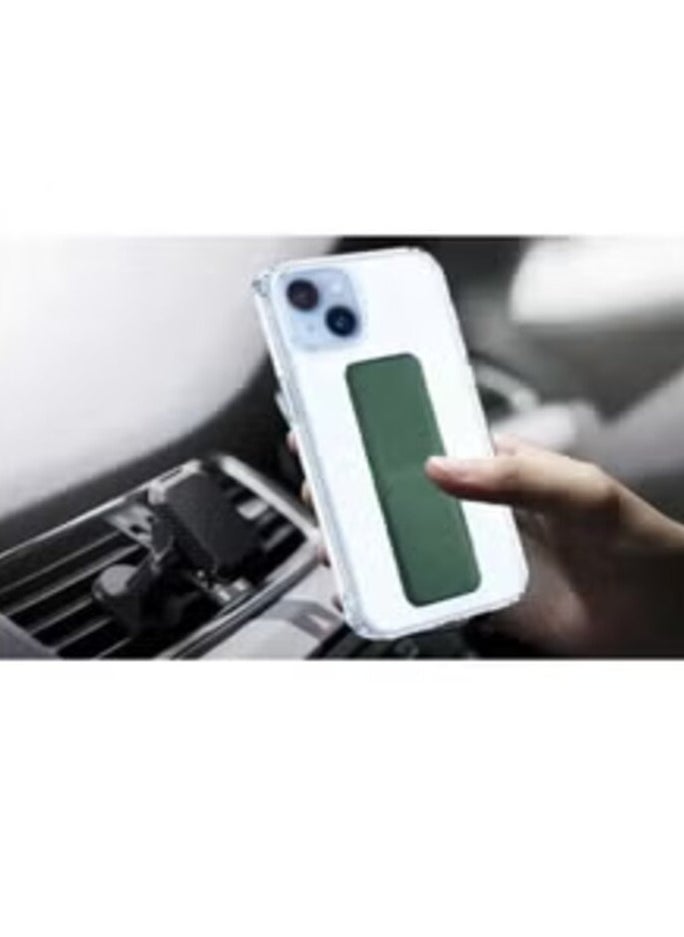 Generic - iPhone 14 Protective Case with Built-in Magnetic Grip Clear/Green - Image 1