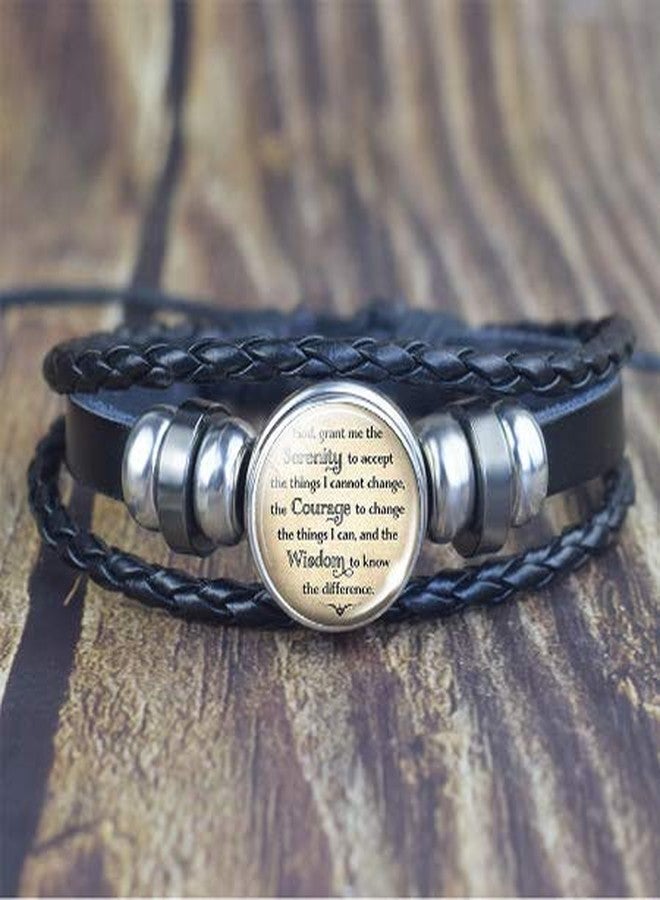 Jewelry سوار جلد صلاة السكون - هدية للامتناع للرجال أو النساء - مجوهرات AA NA - تحفيزية ملهمة للتعافي من الإدمان - الراعي أو المدعوم - Image 3