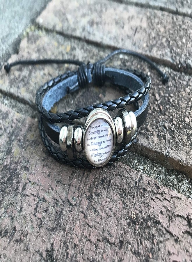 Jewelry سوار جلد صلاة السكون - هدية للامتناع للرجال أو النساء - مجوهرات AA NA - تحفيزية ملهمة للتعافي من الإدمان - الراعي أو المدعوم - Image 4