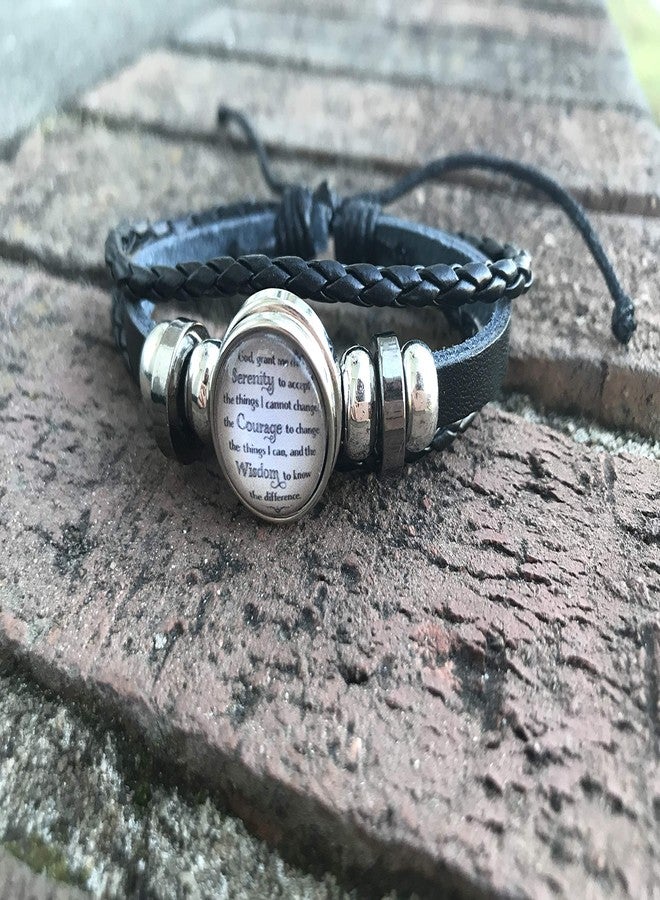 Jewelry سوار جلد صلاة السكون - هدية للامتناع للرجال أو النساء - مجوهرات AA NA - تحفيزية ملهمة للتعافي من الإدمان - الراعي أو المدعوم - Image 5