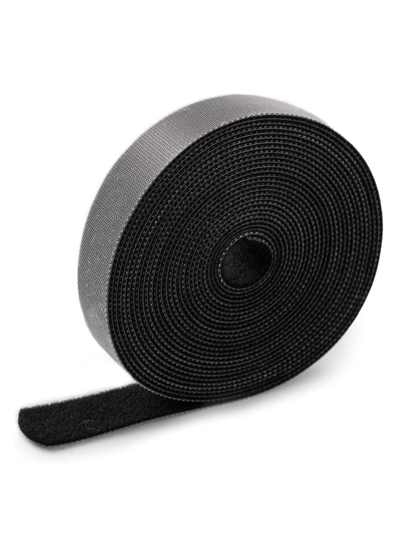 TYCOM Cable Tidy Management, Fastening Tape Sticky Strips Hook Loop Reusable and Flexible Wire Ties Cable Organizer for Computer, TV, Power and Other Cables - Black 10Meter  - Image 1