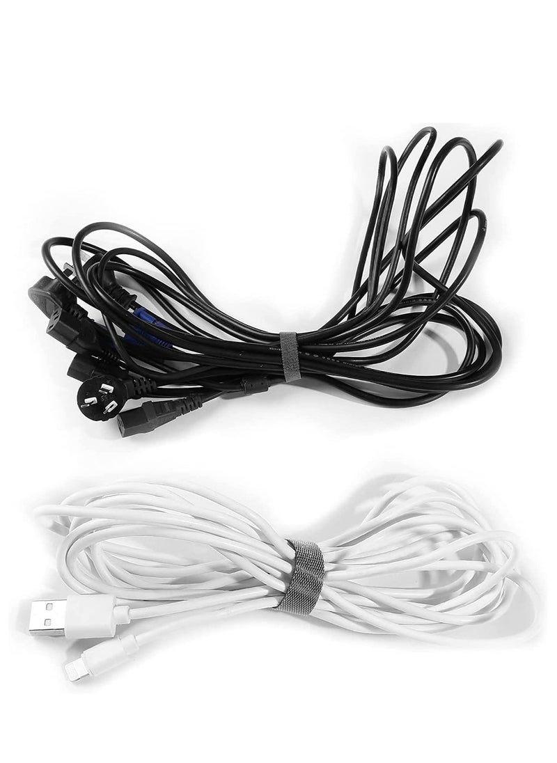 TYCOM Cable Tidy Management, Fastening Tape Sticky Strips Hook Loop Reusable and Flexible Wire Ties Cable Organizer for Computer, TV, Power and Other Cables - Black 10Meter  - Image 3
