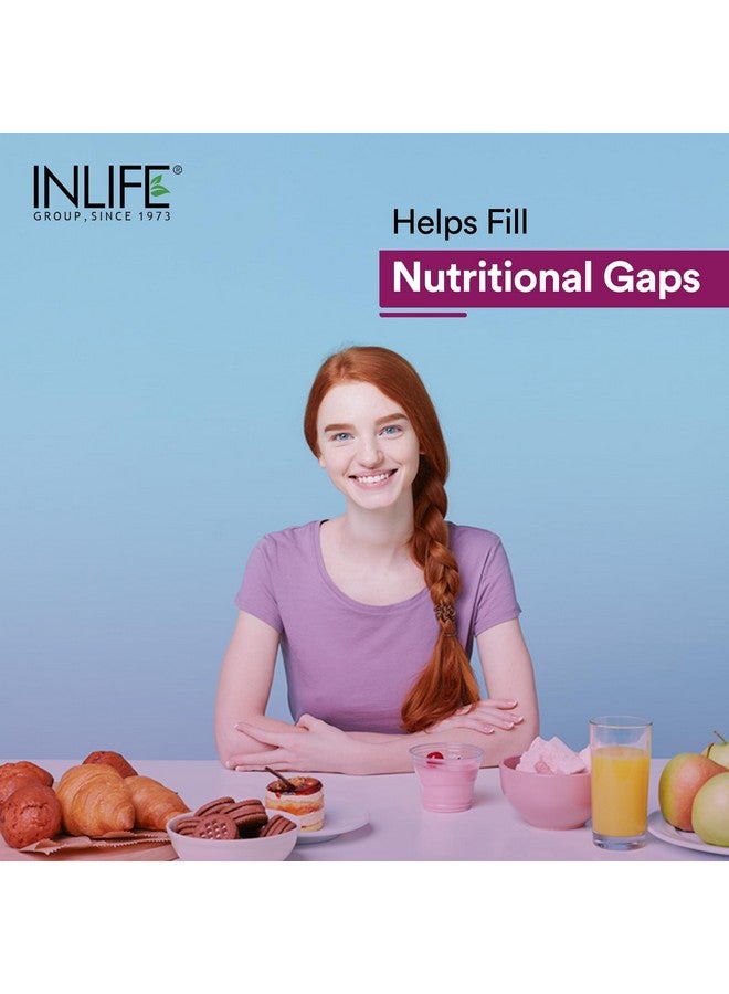 Inlife أقراص متعددة الفيتامينات للرجال والنساء مع الجينسنغ والبريبايوتيك بروبيوتيك | مكمل متعدد الفيتامينات مع فيتامين ب12، ج، د، هـ، زنك وبيوتين - 120 قرص - Image 3