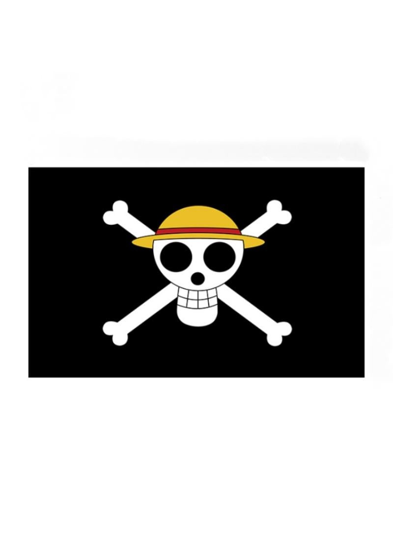 General 1-Pieces Polyester Flag ONE PIECE Cartoon Flag Design Cosplay Pirate Flag Straw Hat Luffy Print Room Decor with Corners Buckle 60*90cm Black-A1  - Image 1