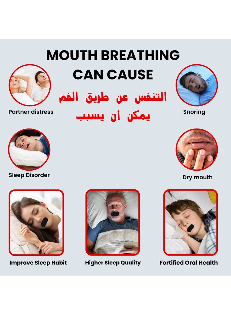 ABJ Sleep Strip Mouth Tape for Nose Breathing - 60 Pcs Anti-Snoring Mouth Strips for Quiet Sleep & Fresh Mornings - Gentle Sleep Tape for Dry Mouth & Snoring Solution - Hypoallergenic & Comfortable  - Image 2