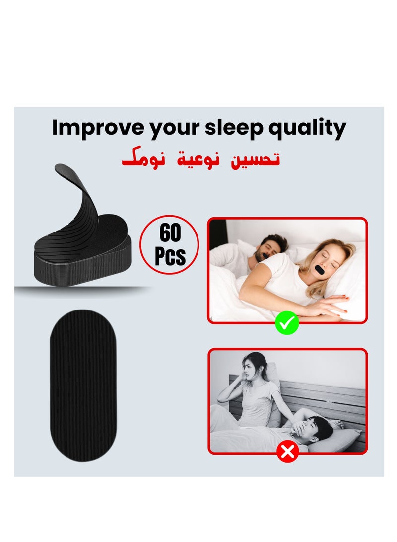 ABJ Sleep Strip Mouth Tape for Nose Breathing - 60 Pcs Anti-Snoring Mouth Strips for Quiet Sleep & Fresh Mornings - Gentle Sleep Tape for Dry Mouth & Snoring Solution - Hypoallergenic & Comfortable  - Image 5