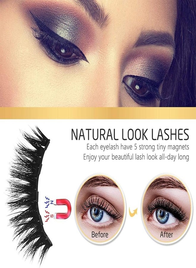 INSMART 10 Pairs Magnetic Eyelashes with Magnetic Eyeliner Kit Upgraded 3D 5D Eyelash Magnetic Lashes with Tweezers & 2 Tubes of Magnetic Eyeliner, Reusable, No Glue - Image 2