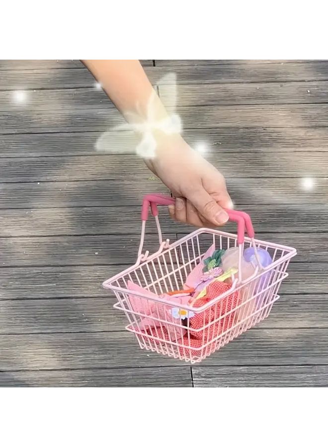 سلة تخزين معدنية كبيرة وردية اللون منظمة للمنزل والمكتب ومستحضرات التجميل - Image 3